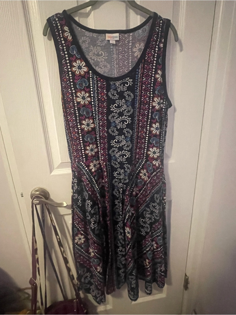 LuLaRoe Sleeveless Midi Dress in Navy, Purple, White